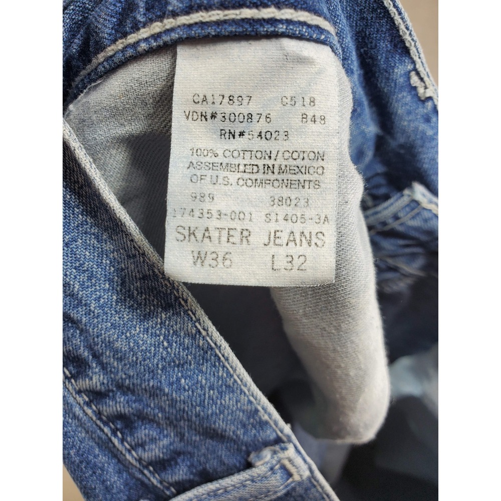 GAP Skater Jeans Mens 36 Blue Relaxed Wide Leg Baggy 90s Vintage Style Denim - Picture 2 of 8